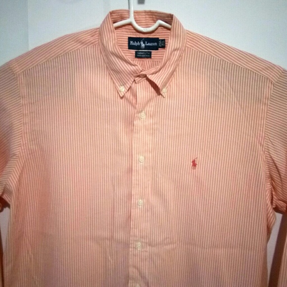 Ralph Lauren Yarmouth 16.5 36/37 Orange Shirt - Picture 4 of 8